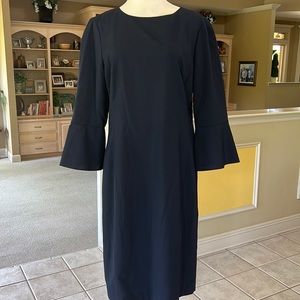 Ann Taylor Princess A-Line Bell Sleeve Dress Navy Blue Size 12 NWT